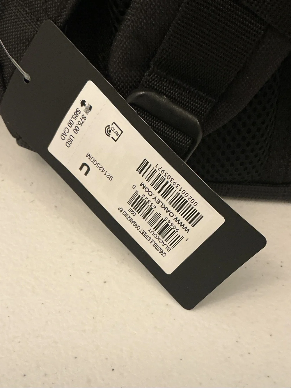Oakley Black Backpack with White Logo Brand New